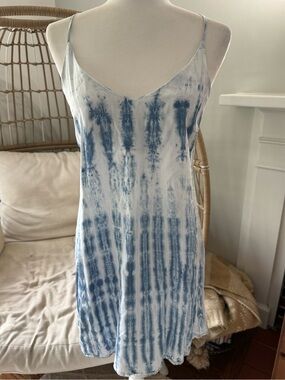 Cloth & Stone Blue Tie Dye‎ Tencel Slip Dress Racerback Size Small